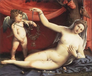 ヴィーナスとキューピッド 1540 ルネッサンス ロレンツォ ロット Oil Paintings